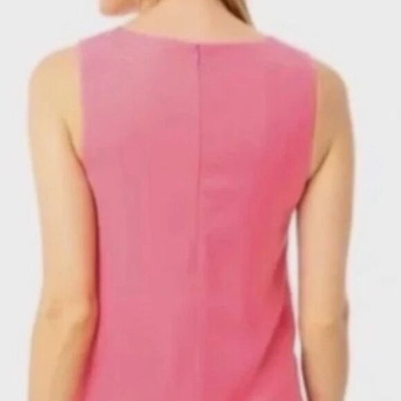 Tuckernuck Gina V-Neck Drop Waist Ruffle Sleeveless Shift Dress Pink Coral sz M - Picture 2 of 3